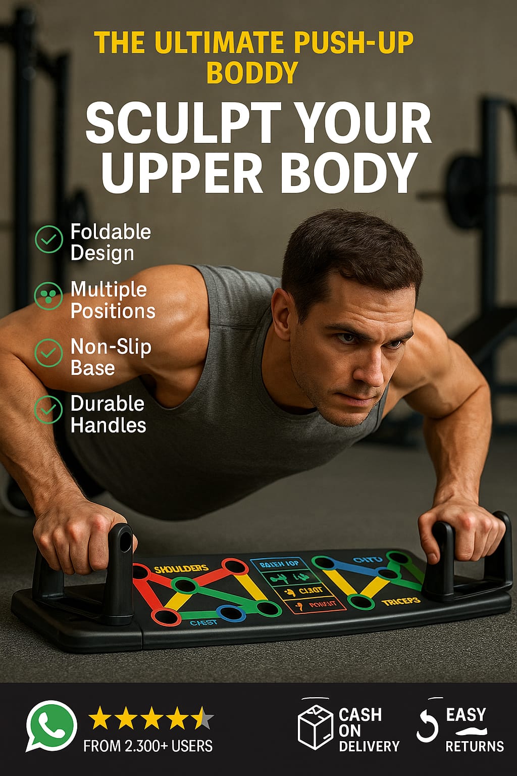 WWDE™ - Push-Up Pro Board – Sculpt Your Body, No Excuses!"
