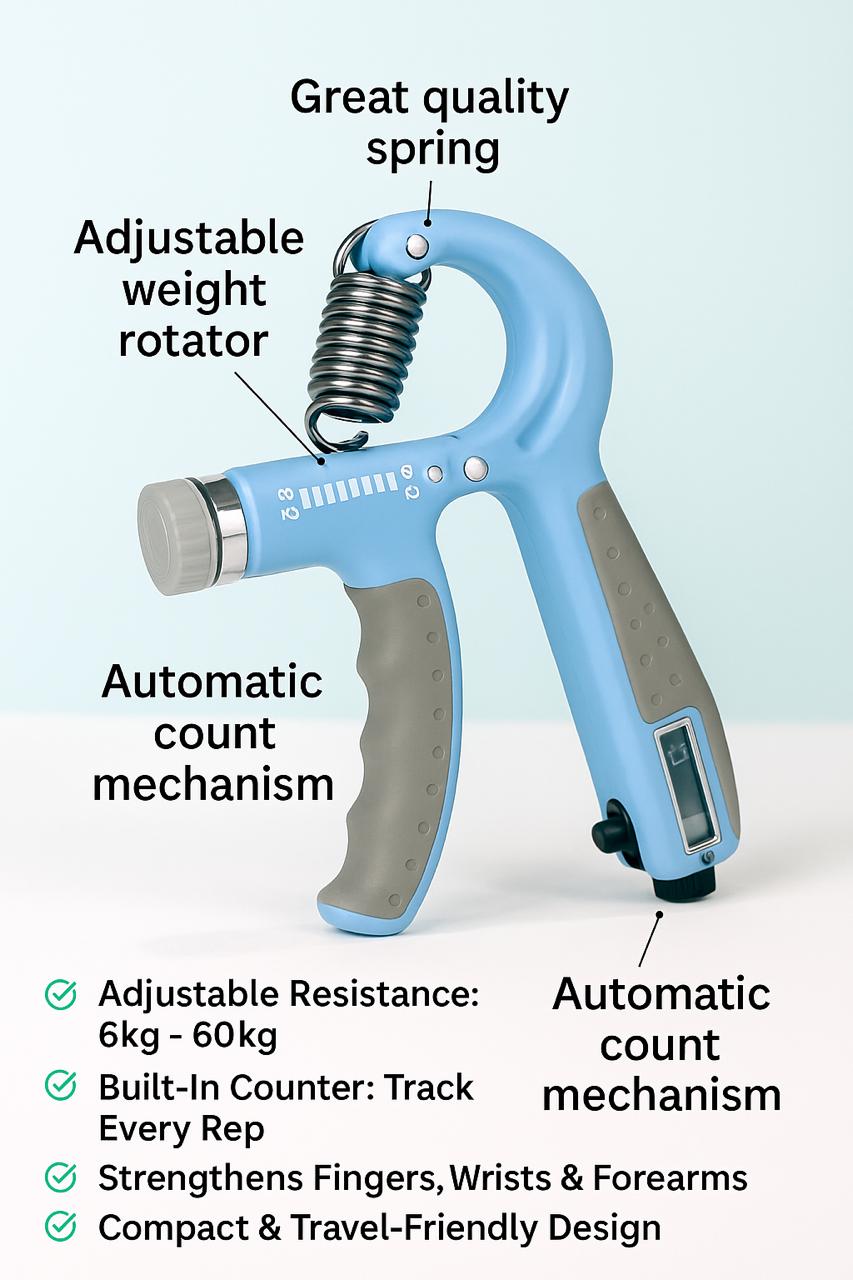 WWDE™ GripPro Mini – Smart Hand Gripper (10kg–60kg)