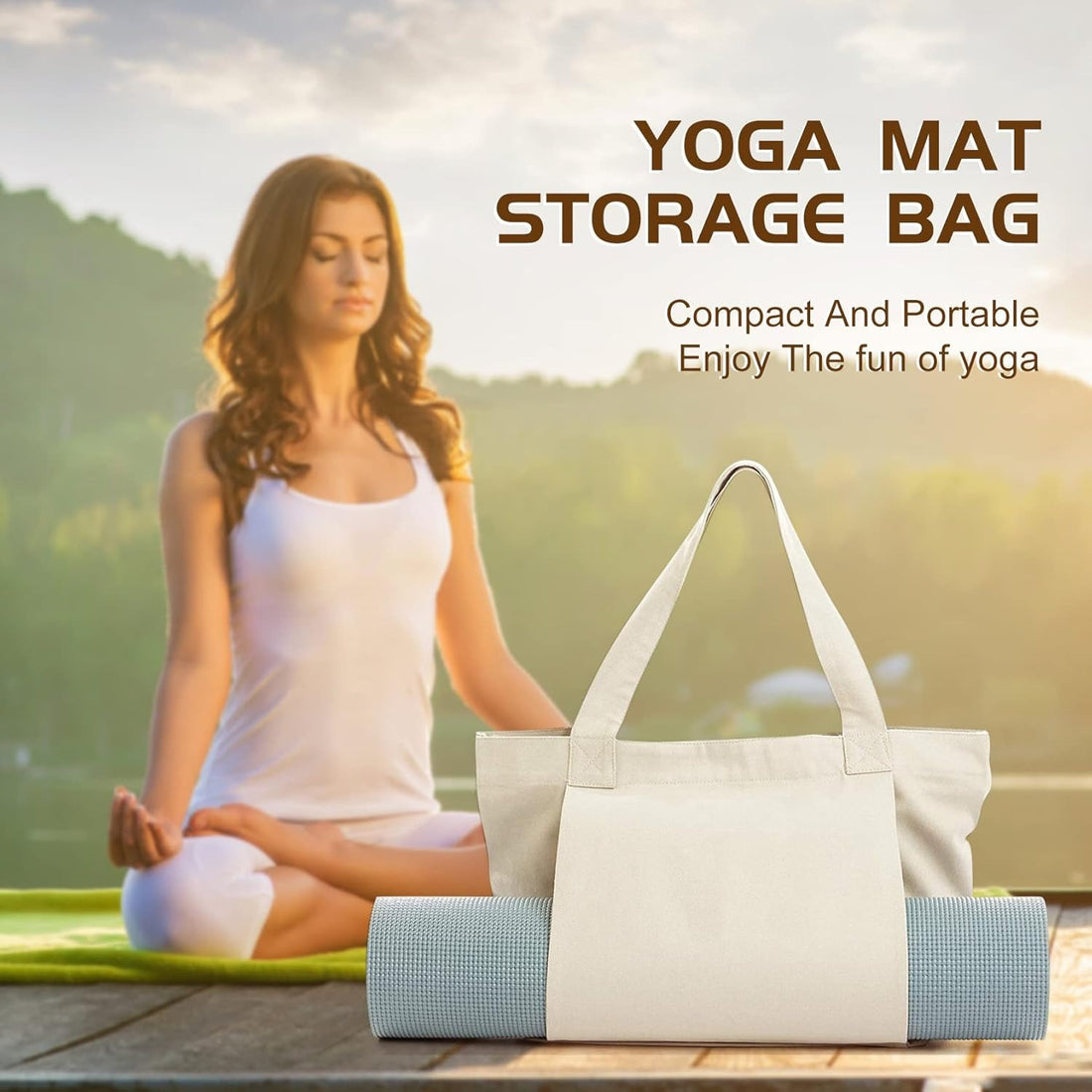 WWDE™ Cotton Yoga Mat Tote Bag